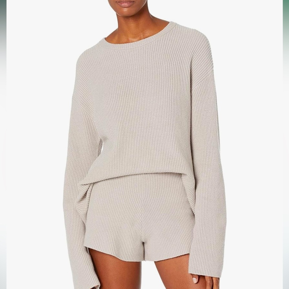 The Drop Women's Alice Crew-Neck Back-Slit Ribbed Pullover Sweater
